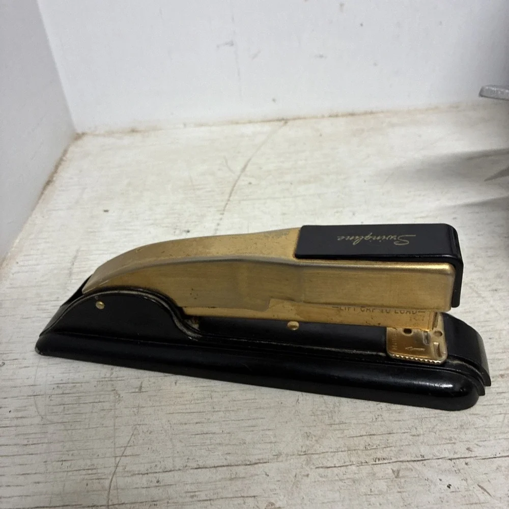 Vtg Rare swingline stapler vintage black and gold Totally Functions